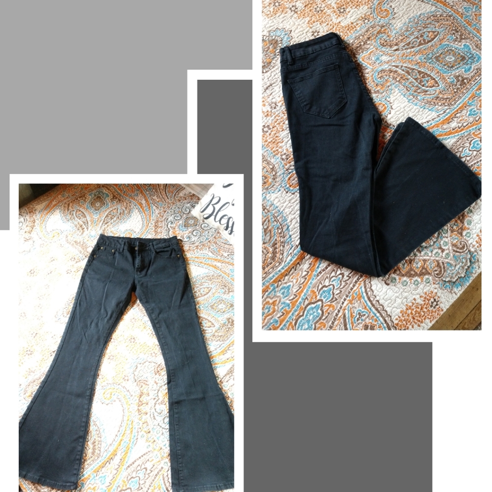 Black Bell Bottoms Jeans (High waisted)